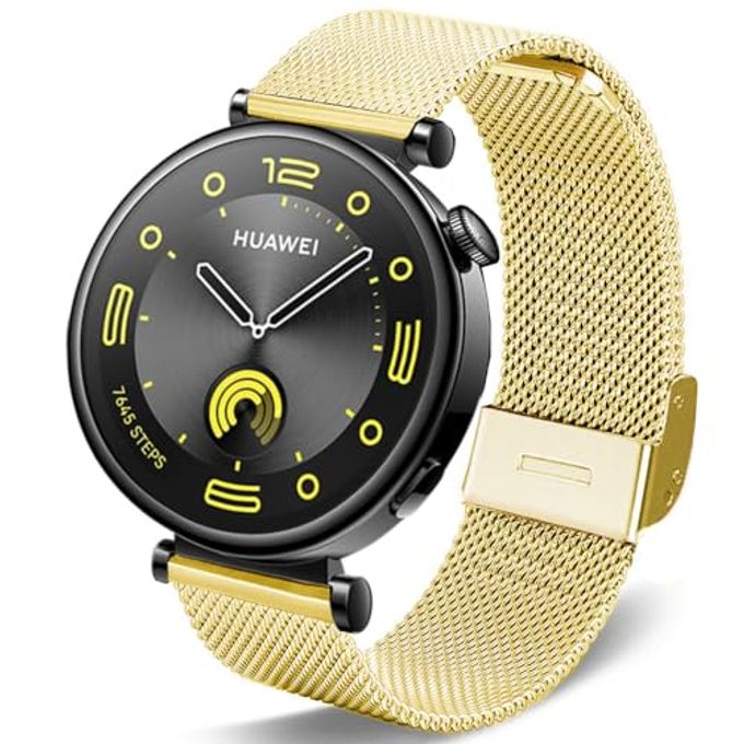 DEALELE Bands Compatible With Huawei Watch Gt5 Pro 42Mm / Gt5 / Gt4 41Mm / Fossil Q Venture Gen 4/3 / Women'S Gen 5E 42Mm / Women'S Gen 6, 18Mm Stainless Steel Metal Mesh Replacement Strap, Gold - Image 4