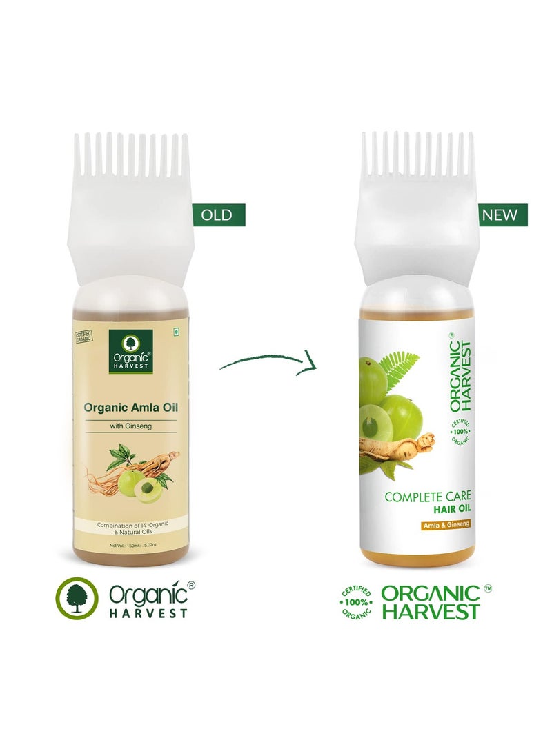 Organic Harvest - Organic Harvest Complete Care Hair Oil: Amla & Ginseng | For Dry, Frizzy Hair | Pure Amla Oil For Hair Care | 100% American Certified Organic | Sulphate and Paraben-free - 150ml - Image 1