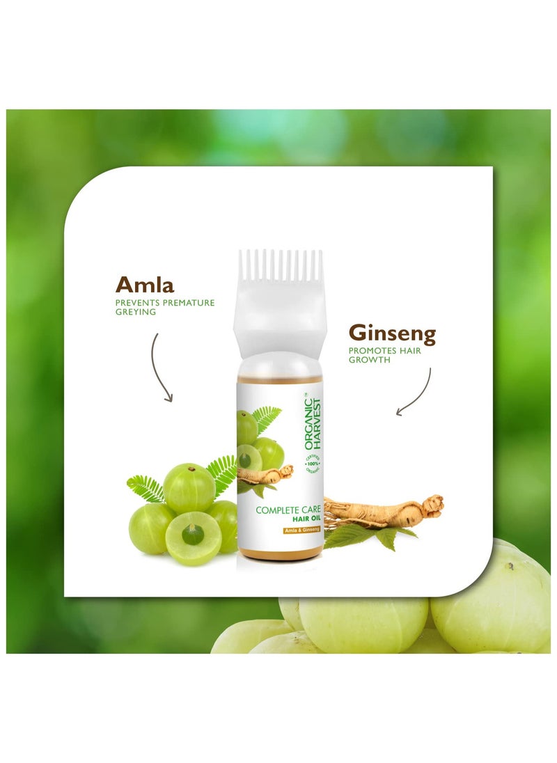 Organic Harvest - Organic Harvest Complete Care Hair Oil: Amla & Ginseng | For Dry, Frizzy Hair | Pure Amla Oil For Hair Care | 100% American Certified Organic | Sulphate and Paraben-free - 150ml - Image 1