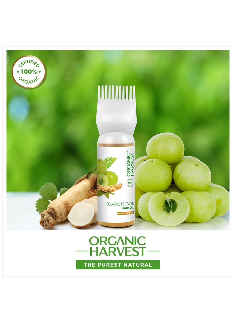 Organic Harvest - Organic Harvest Complete Care Hair Oil: Amla & Ginseng | For Dry, Frizzy Hair | Pure Amla Oil For Hair Care | 100% American Certified Organic | Sulphate and Paraben-free - 150ml - Image 1
