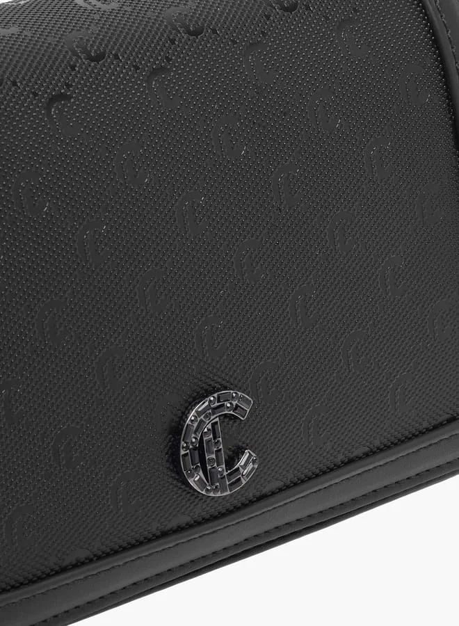 Le Confort Women Monogram Embossed Crossbody Bag with Button Closure
