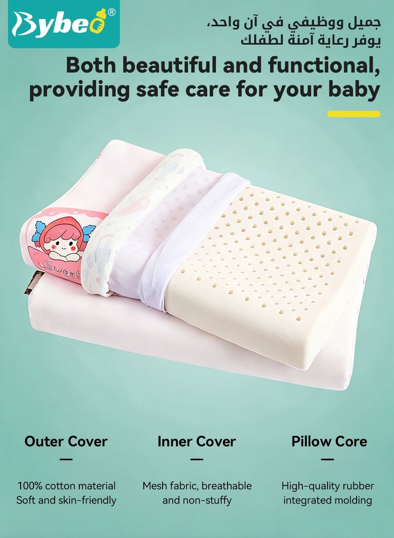 Bybeo Baby Nursing Sleeping Pillow, Toddler Latex Shaping Pillow for Boys and Girls, Comfortable Breathable Lightweight Infant Head Support Pillow for Kids Infants Newborn - Image 5