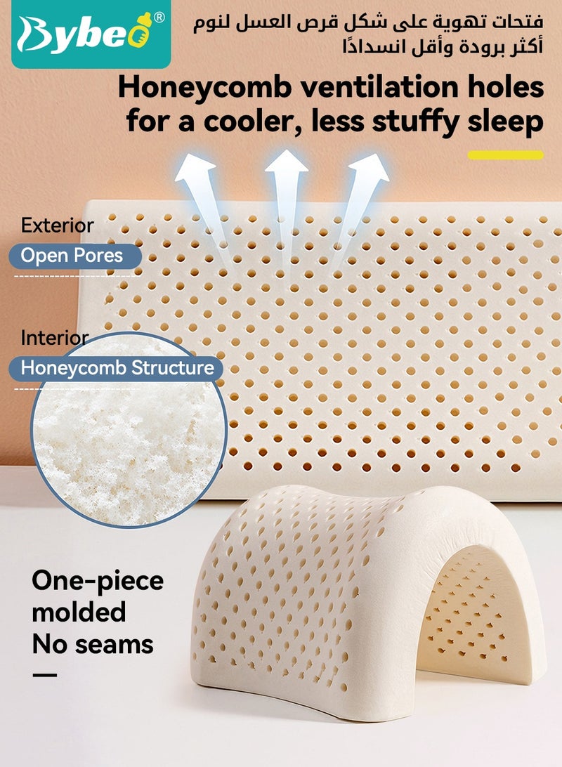 Bybeo Baby Nursing Sleeping Pillow, Toddler Latex Shaping Pillow for Boys and Girls, Comfortable Breathable Lightweight Infant Head Support Pillow for Kids Infants Newborn - Image 3