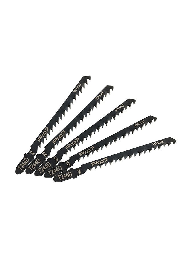 LAWAZIM Pro7 Jigsaw Blade - T244D - 5 Piece 100mm 6 TPI T-Shank Multi-Purpose Contractor Jig Saw Blades - High-Speed Carbon Steel, Ground Side-Set Teeth - Fast Curve Cutting in Wood, Plywood & PVC - Image 2