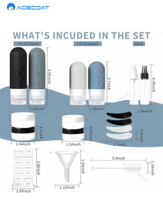 Travel Bottles for Toiletries, 18pack Tsa Approved 90ml Travel Size Containers for Toiletries BPA Free Leak Proof Refillable Liquid Silicone Squeezable Travel Accessories for Shampoo Conditioner Lotion - view 3