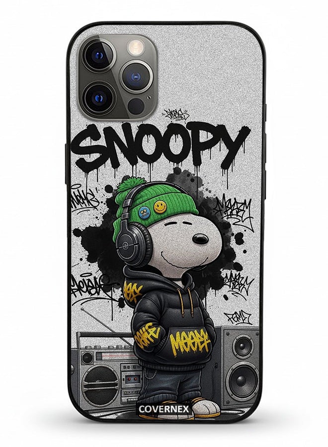 Covernex Apple iPhone 12 Pro Protective Case Cover Printed Featuring Hip Hop Snoopy - Image 2
