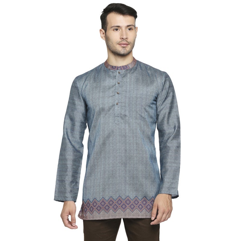 ARCHATTIRE Men’s Turquoise Full Sleeve Kurta for Men - Image 1
