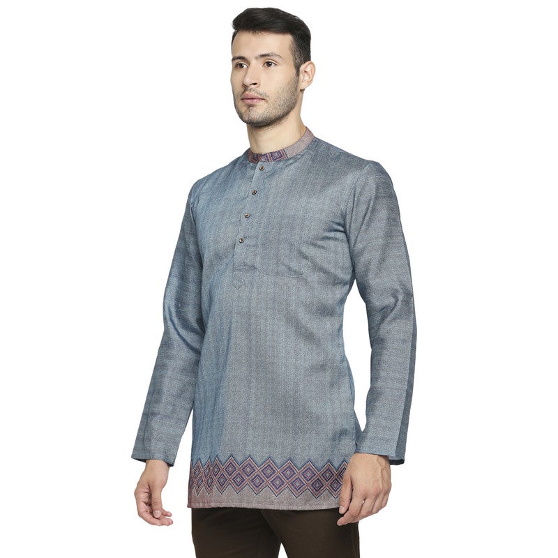 ARCHATTIRE Men’s Turquoise Full Sleeve Kurta for Men - Image 2