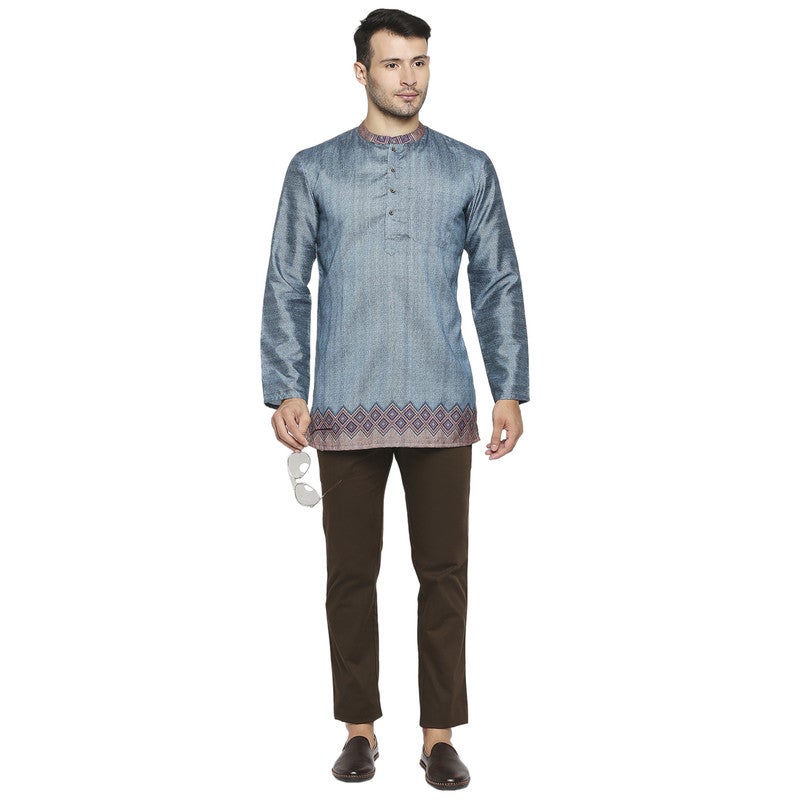 ARCHATTIRE Men’s Turquoise Full Sleeve Kurta for Men - Image 5