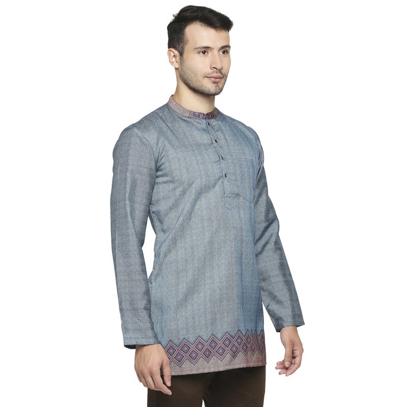 ARCHATTIRE Men’s Turquoise Full Sleeve Kurta for Men - Image 3