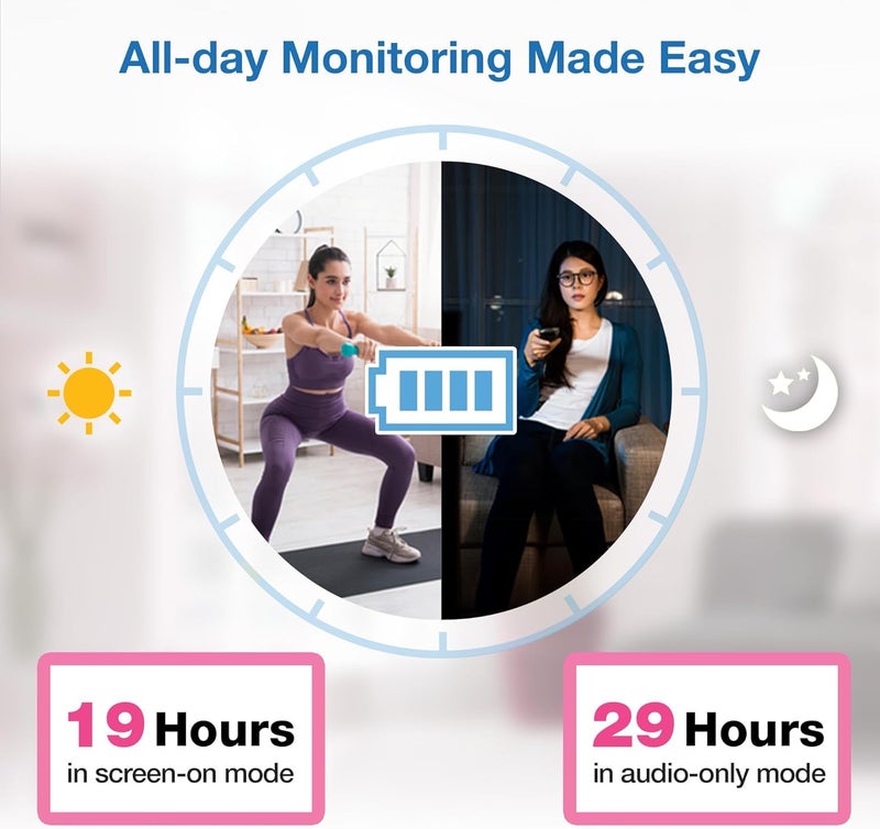 vtech مراقب الأطفال VTech VM923-2، شاشة 2.8 بوصة، مدى 1000 قدم، تحريك-إمالة-تكبير، رؤية ليلية، صوت ثنائي الاتجاه، مستشعر درجة الحرارة، أغانٍ مهدئة، نقل مؤمن بدون واي فاي - Image 3