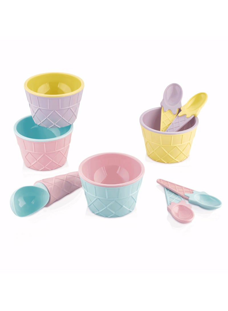 QLUX 9-Piece Ice Cream Set (4 Bowl, 1 Big Spoons, 4 Small Spoons) - Image 1