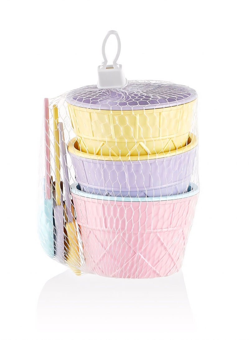 QLUX 9-Piece Ice Cream Set (4 Bowl, 1 Big Spoons, 4 Small Spoons) - Image 3