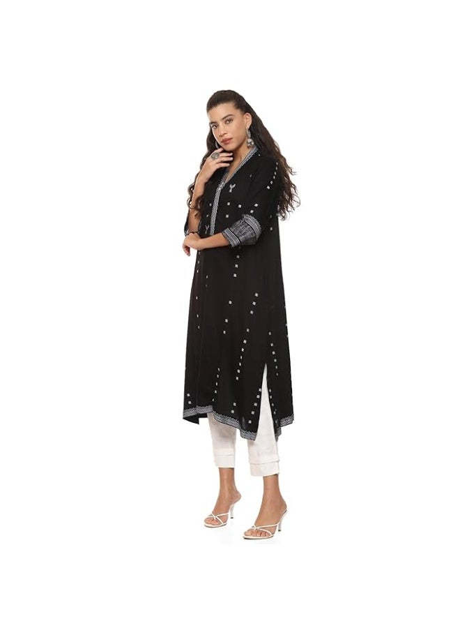 BIBA Women Poly Cotton Printed Kurta M - Image 3