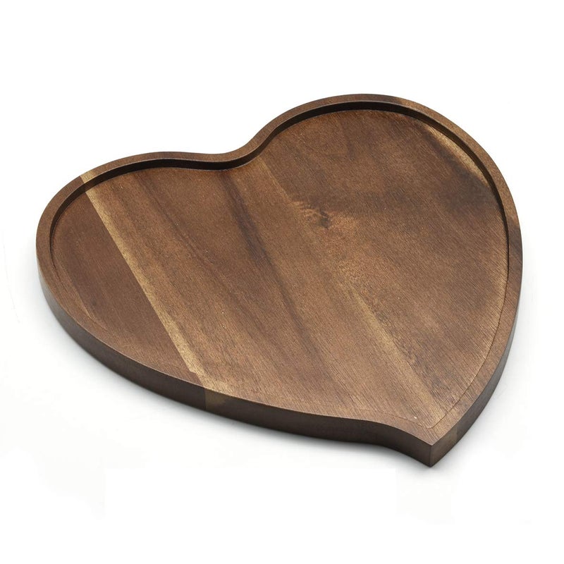 طبق تقديم على شكل قلب من خشب الأكاسيا الفاخر من مجموعة JB Home Collection، صينية تقديم رومانسية للوجبات الخفيفة، الكعك، الفواكه، المكسرات، والمقبلات 825x675 1 عبوة