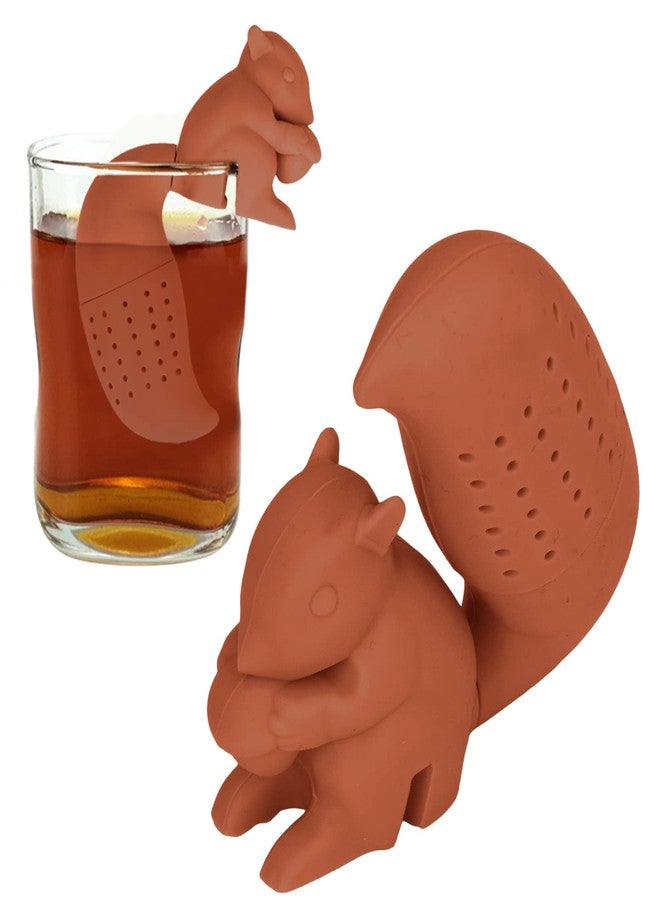 Moofey Silicone Tea Infuser, Squirrel Shape Reusable Tea Diffuser Filter for Tea Lovers, Clever Kitchen Gadget - Image 1