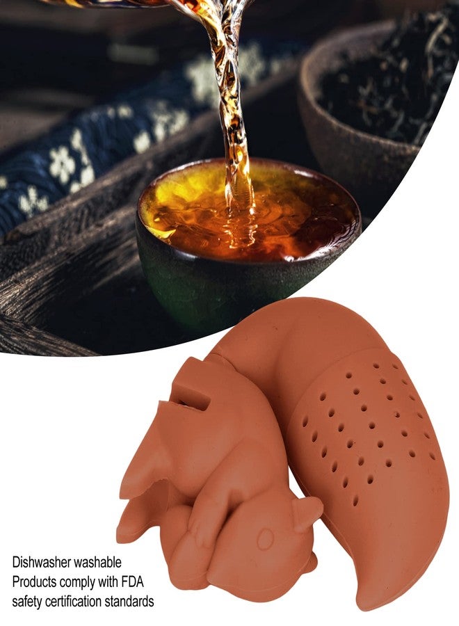 Moofey Silicone Tea Infuser, Squirrel Shape Reusable Tea Diffuser Filter for Tea Lovers, Clever Kitchen Gadget - Image 3