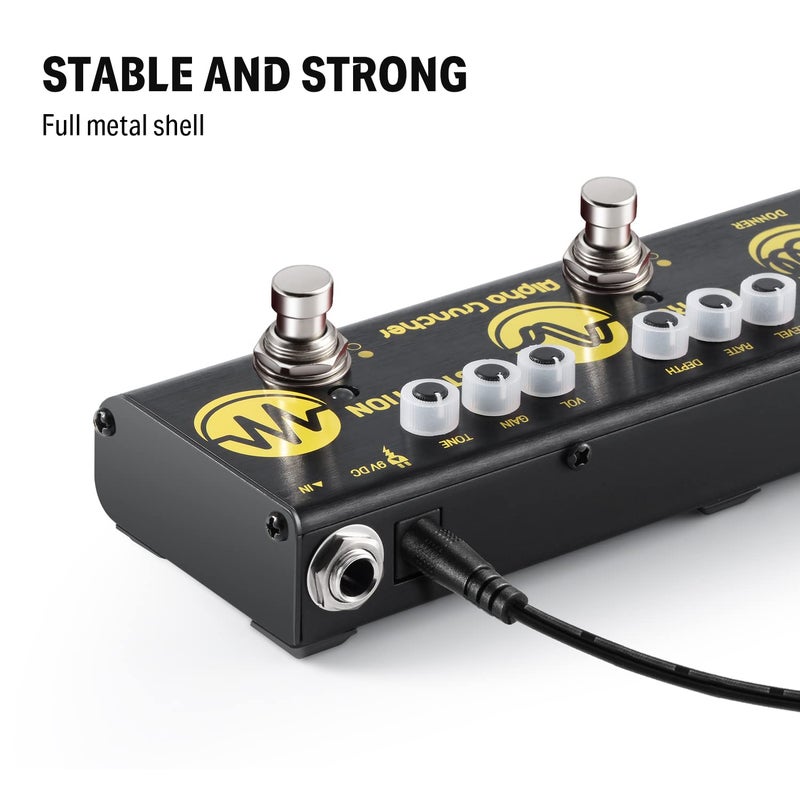 Donner Multi Effects Guitar Pedal Alpha Cruncher 3 Type Effects Delay Chorus Distortion Pedal with Adapter for Electric Guitar - Image 3