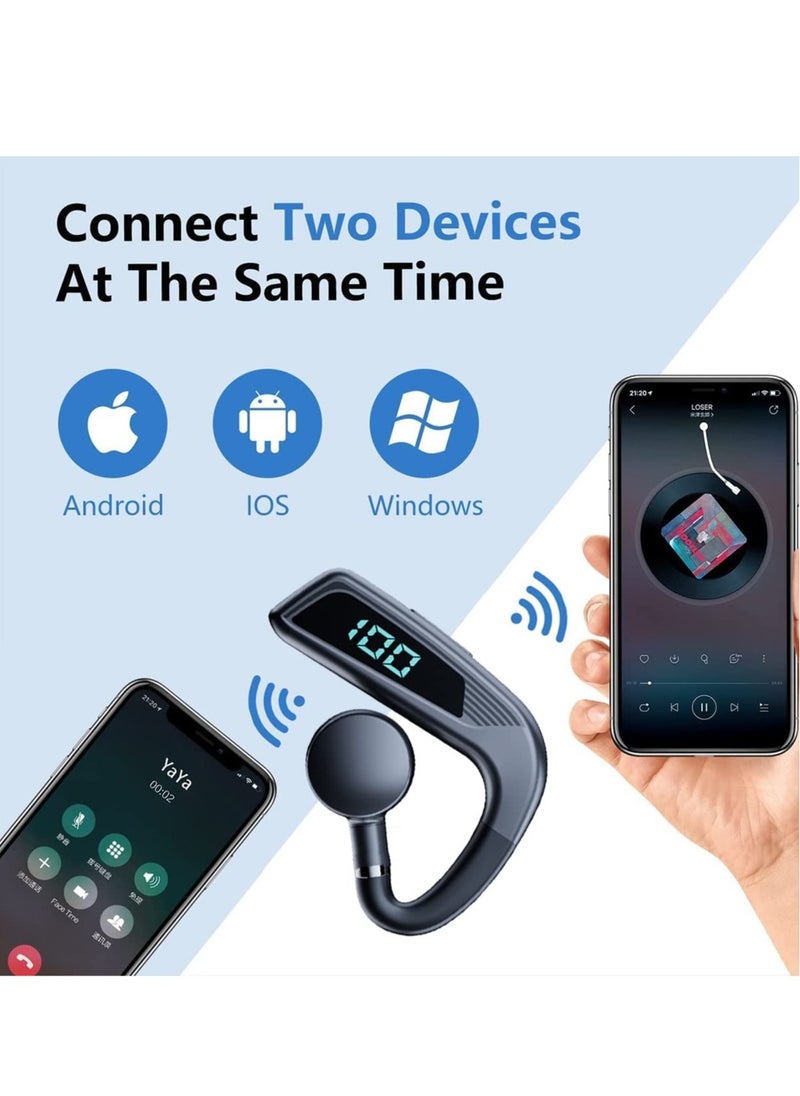 Generic - Wireless Bluetooth Headset with Noise Cancelling Mic - 48 Hours Talk Time, Ideal for Sports, Business, Office, Driving, and Trucking - Comfortable Earpiece for Cell Phones - Image 1