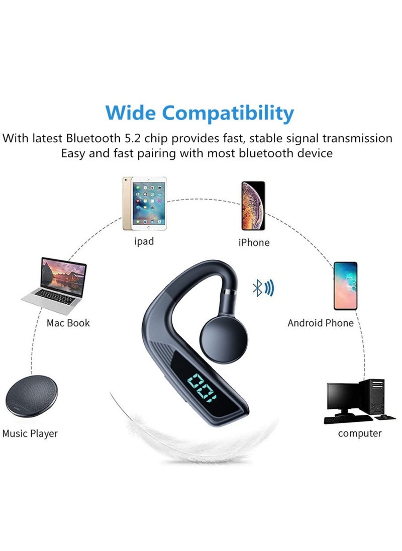 Generic - Wireless Bluetooth Headset with Noise Cancelling Mic - 48 Hours Talk Time, Ideal for Sports, Business, Office, Driving, and Trucking - Comfortable Earpiece for Cell Phones - Image 1