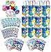 TINYMILLS Shark Family Birthday Party Assortment Favor Set of 108 pcs 12 Large Party Favor Treat Bags with Handles 24 SelfInk Stamps for Kids 12 Sticker Sheets 12 Coloring Books 48 Crayons - Image 3
