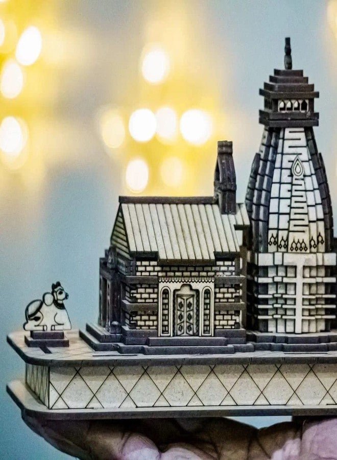 DEEP PRINT MART Kedarnath Temple Wooden Souvenir Decorative Showpiece Car Deshboard MDF Pine Wood Beautiful Kedarnath ji Temple Size 4.5 x 2.5 x 4 inch - Image 4