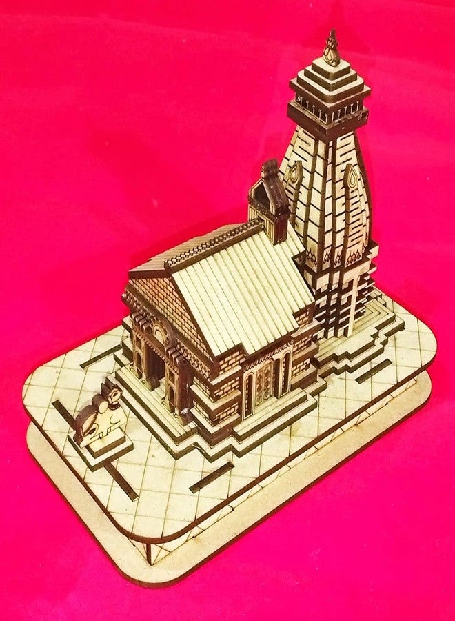 DEEP PRINT MART Kedarnath Temple Wooden Souvenir Decorative Showpiece Car Deshboard MDF Pine Wood Beautiful Kedarnath ji Temple Size 4.5 x 2.5 x 4 inch - Image 5