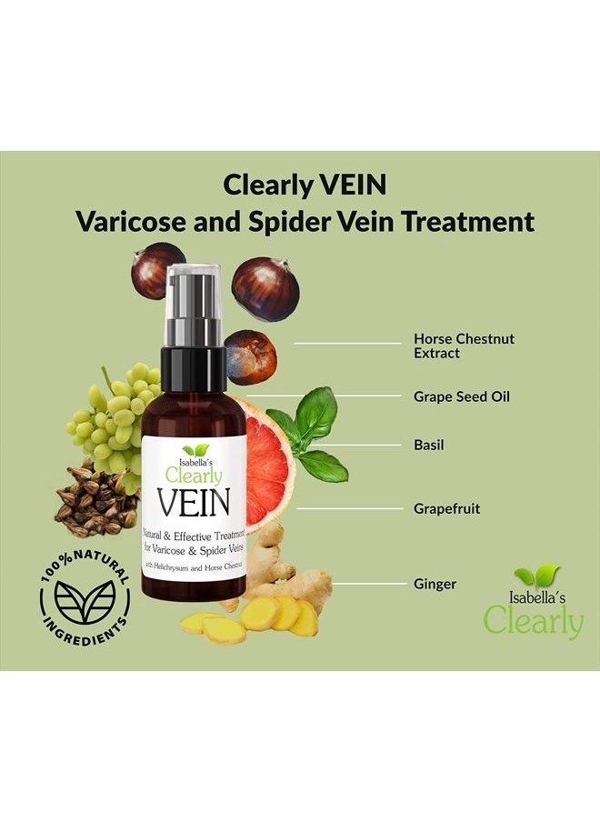 Isabella's Clearly - VEIN | Natural Essential Oil For Varicose Veins - Best Natural Varicose Veins Treatment For Legs | Capillary Health For Face and Body | Soothing Essential Oils and Herbal Extracts w - Image 1