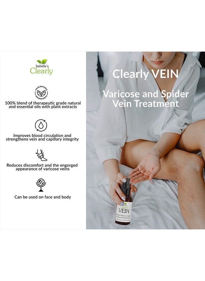 Isabella's Clearly - VEIN | Natural Essential Oil For Varicose Veins - Best Natural Varicose Veins Treatment For Legs | Capillary Health For Face and Body | Soothing Essential Oils and Herbal Extracts w - Image 1