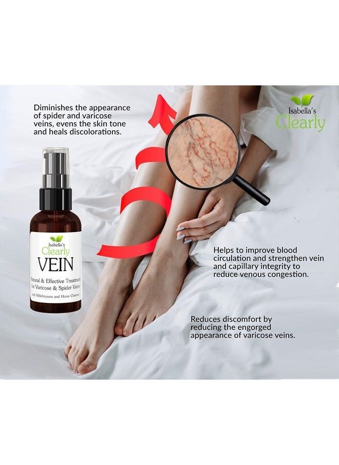 Isabella's Clearly - VEIN | Natural Essential Oil For Varicose Veins - Best Natural Varicose Veins Treatment For Legs | Capillary Health For Face and Body | Soothing Essential Oils and Herbal Extracts w - Image 1