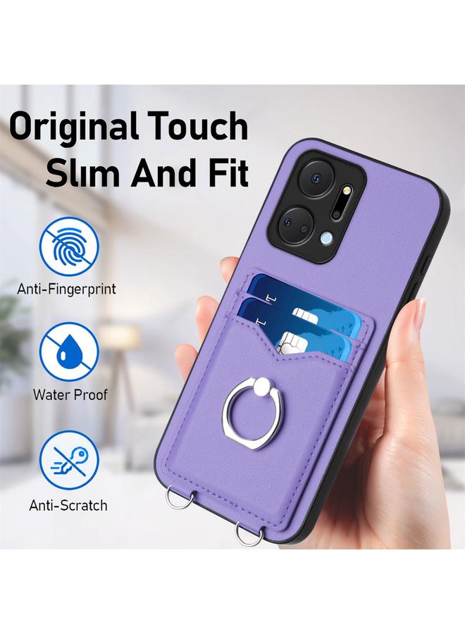 اس-توب جراب لهاتف Honor X7a / Play7T R20 مزود بحلقة وحامل للبطاقات - Image 5