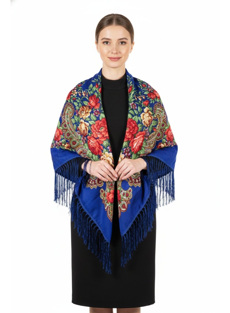 D'Daniela Alesya Women's Eastern European Cotton Tassel Shawl - Image 2