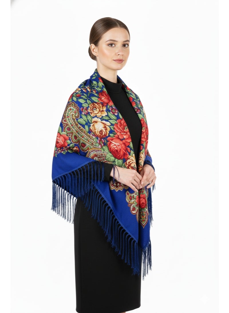 D'Daniela Alesya Women's Eastern European Cotton Tassel Shawl - Image 4