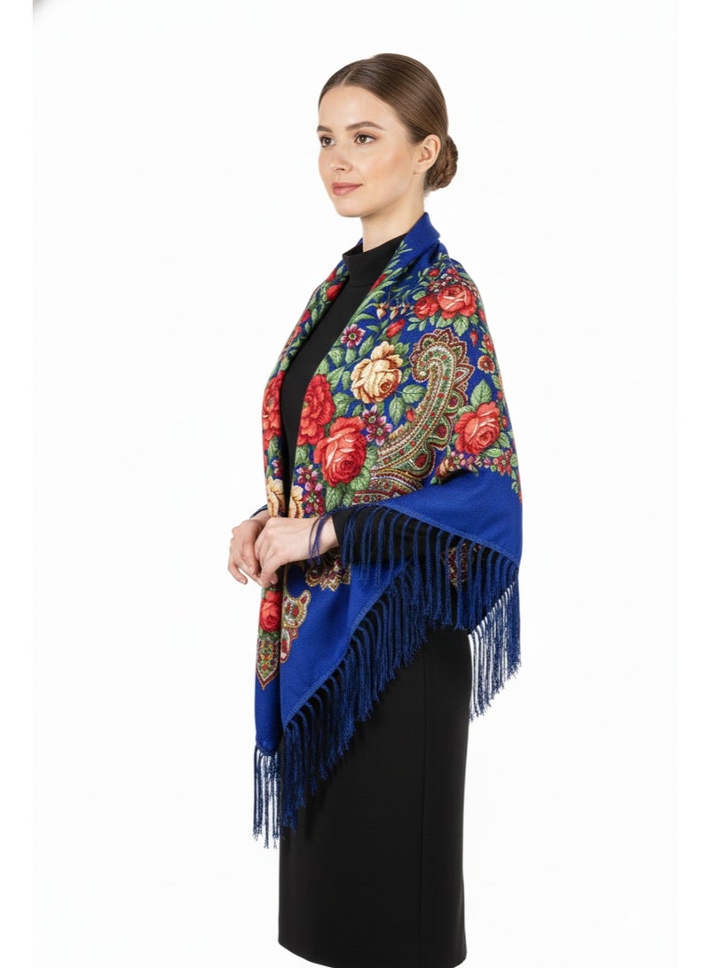 D'Daniela Alesya Women's Eastern European Cotton Tassel Shawl - Image 5