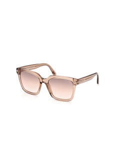 TOM FORD Women's Square Shape Acetate Sunglasses FT095245G55 Lens Size: 55 Millimeter - Shiny Light Brown  - Image 1