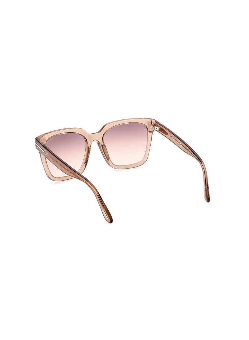 TOM FORD Women's Square Shape Acetate Sunglasses FT095245G55 Lens Size: 55 Millimeter - Shiny Light Brown - Image 5