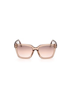 TOM FORD Women's Square Shape Acetate Sunglasses FT095245G55 Lens Size: 55 Millimeter - Shiny Light Brown  - Image 2