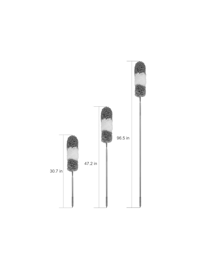 erorex Microfiber Duster with Extra Extension Pole(30-96 inches) Bendable & Extendable Cobweb Duster Microfiber Telescoping Duster for Cleaning High Ceiling,Ceiling Fan, Blinds(Extra Refills) - Image 2