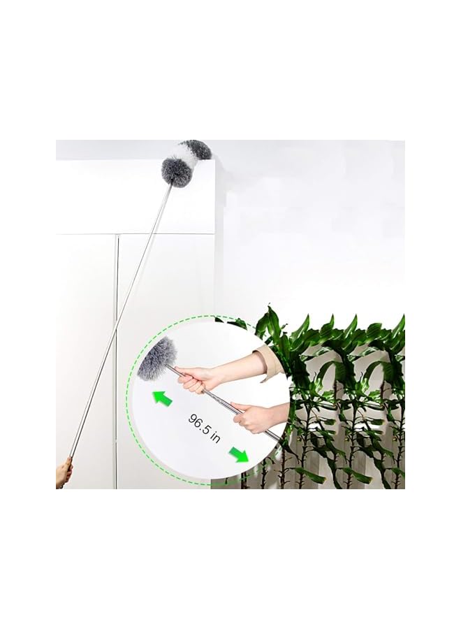 erorex Microfiber Duster with Extra Extension Pole(30-96 inches) Bendable & Extendable Cobweb Duster Microfiber Telescoping Duster for Cleaning High Ceiling,Ceiling Fan, Blinds(Extra Refills) - Image 5