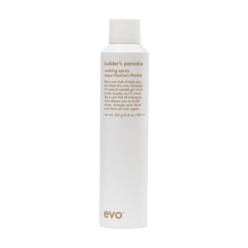 EVO Builder's Paradise Working Spray - Full Size Medium Hold Lightweight Hairspray To Build Shape & Style Control with A Reworkable Finish - 8.8oz - Image 1