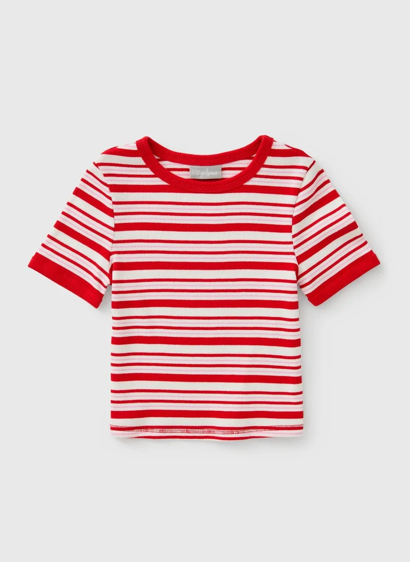ماتلان Girls Red Stripe T-Shirt