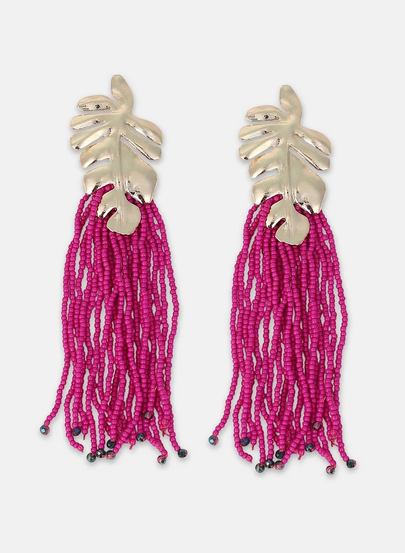 SOHI Palm-Tasselle Artificial Drop Earring Jewellery