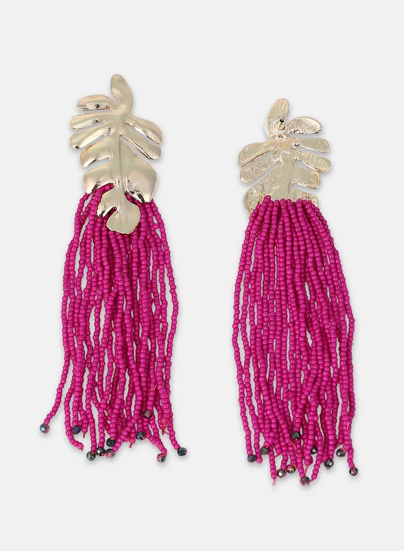SOHI Palm-Tasselle Artificial Drop Earring Jewellery