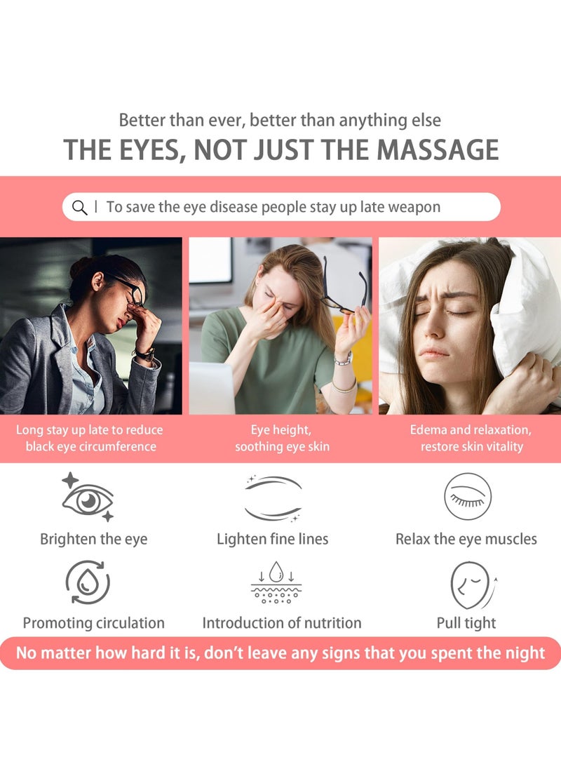 NajmStyle Under Eye Light Therapy Massager Glasses, 2 Modes Light Therapy for Eyes, with Eye Massage for Relieve Eye Fatigue, Eye Bags, Dark Circles (White)  - Image 4