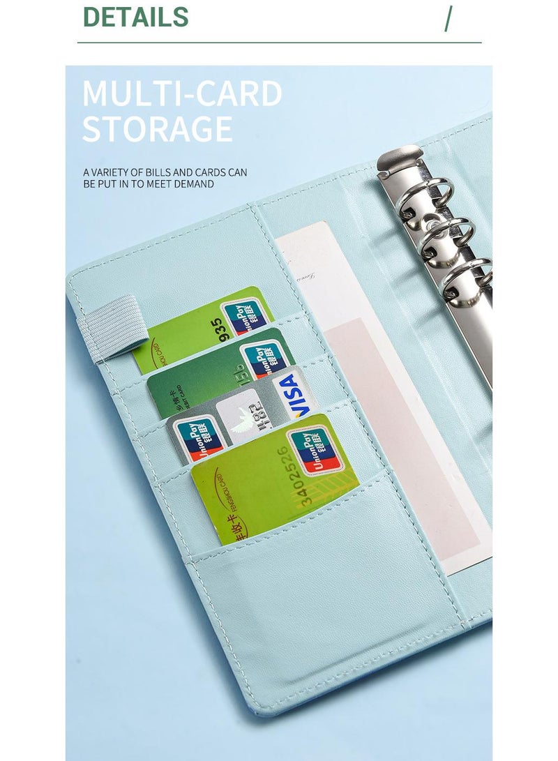 Generic Budget Binder with Zipper Envelopes, Cash Envelopes for Budgeting, PU Leather Budget Binder Planner with Clear Zipper Envelopes, Budget Sheets for Budgeting, Saving Money(Green)  - Image 2