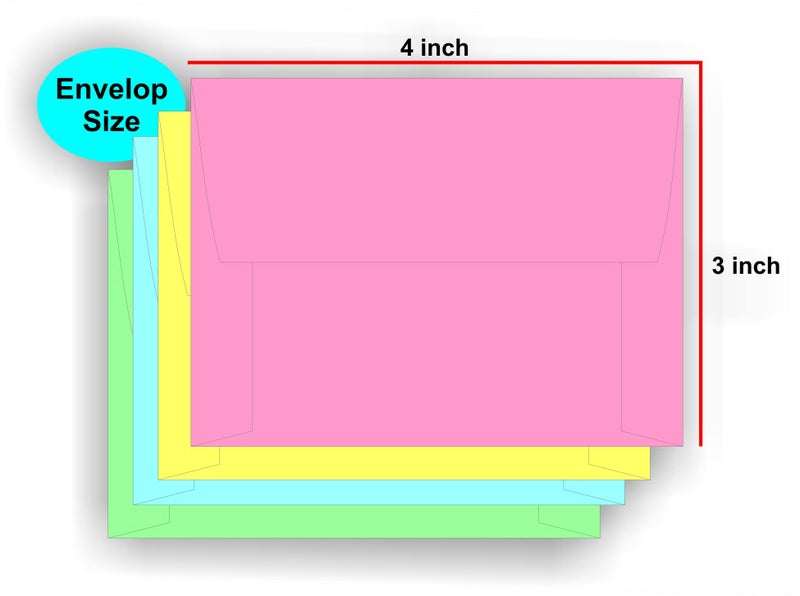 IMPRINT Paper Envelope 4x3 Inches Pack of 50 Mix Colors - Image 2
