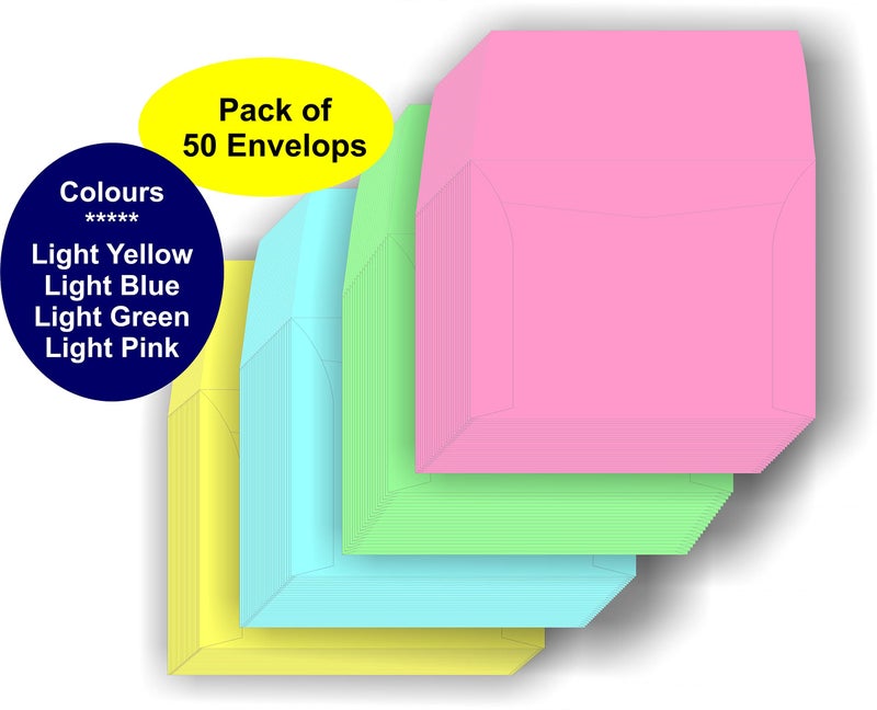 IMPRINT Paper Envelope 4x3 Inches Pack of 50 Mix Colors - Image 3