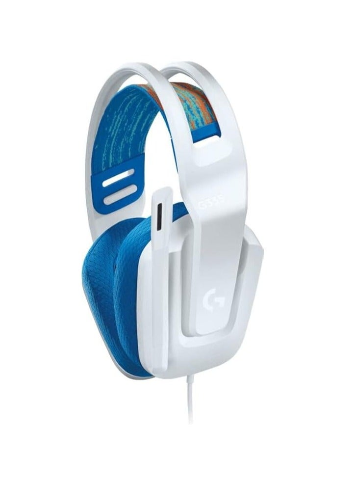 TECH G335 Wired Gaming Headset, With Microphone, 3.5Mm Audio Jack, Comfortable Memory Foam Earpads, Lightweight, Compatible With Pc, Playstation, Xbox, Nintendo Switch - White - Image 2