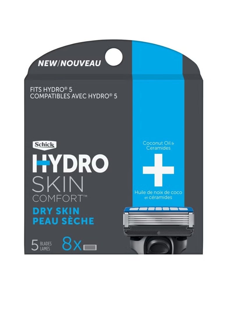 schick Hydro Skin Comfort Dry Skin 5 Blade Razor Refills 8 Count 