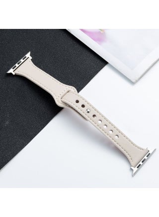 Replacement Strap Microfiber Leather Watch Band For Apple Watch Ultra 49mm&Watch Ultra 2 49mm / Series 9&8&7 45mm / SE 3&SE 2&6&SE&5&4 44mm / 3&2&1 42mm Beige - pzsku/ZBFCA589F4AA834193AD1Z/45/_/1714875584/81abb2e6-31ae-4e91-b745-2599a417b4d9